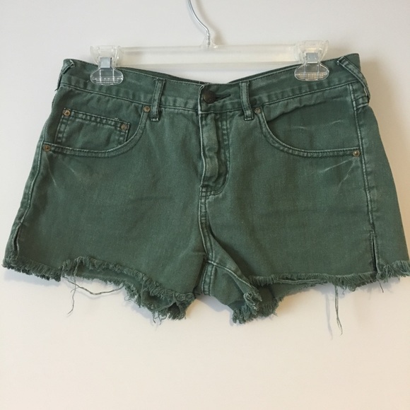 Free People Pants - SOLD!! Free People Green Denim Jean Shorts